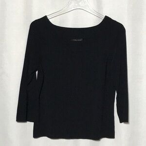 Cable & Gauge Black Boatneck 3/4 Sleeve Top